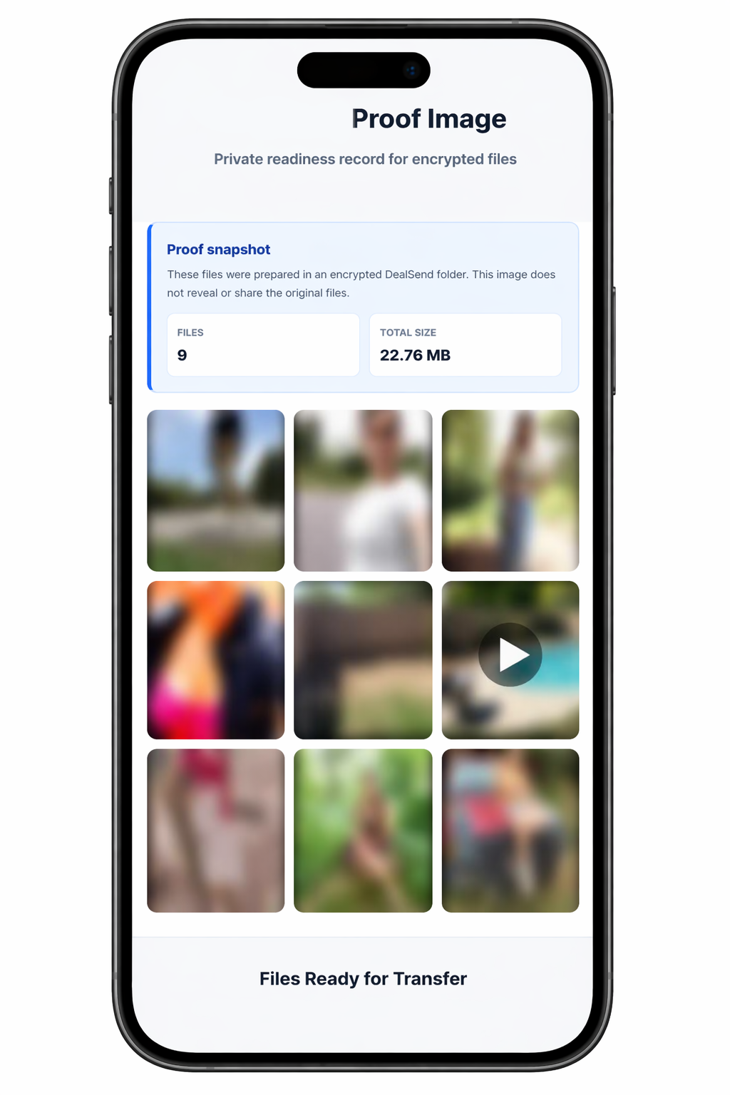 Veilo proof image with blurred media thumbnails