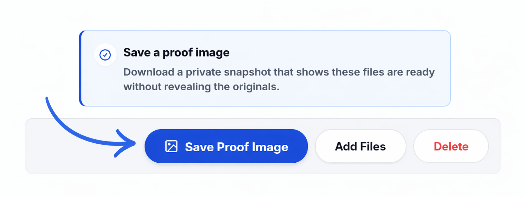 Save Screenshot button in a finalized Veilo folder